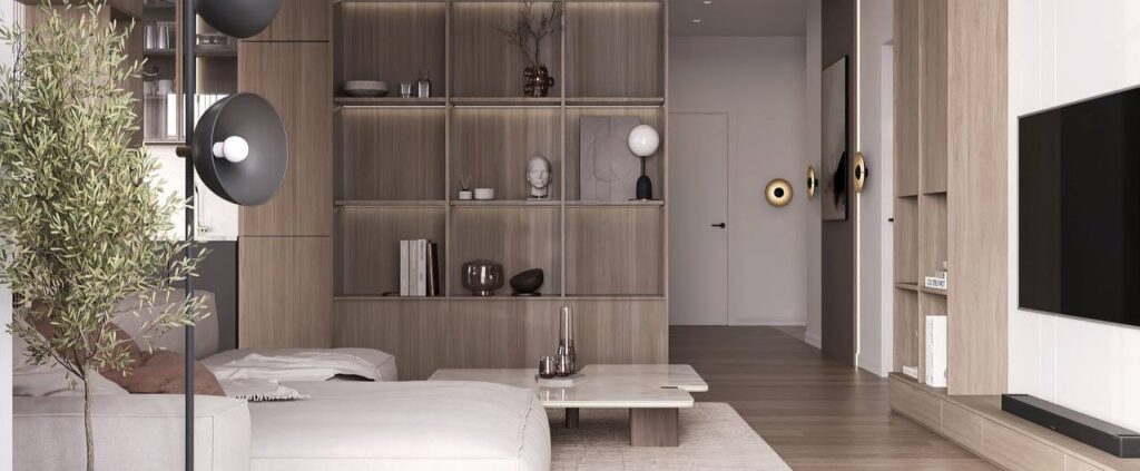 Дизайн интерьера кухни-гостиной | 153 м² | ЖК Sky House | Современный стиль
